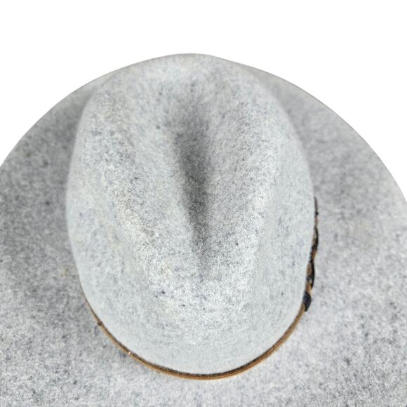 Pistil Soho Hat Womens OSFM Wool Felt Dove Gray Wide Brim Leather Band Cross main image 9